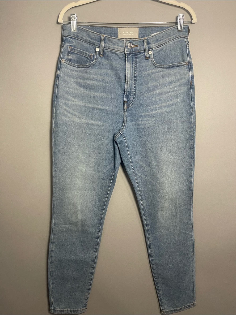 Everlane The High Rise Skinny Jean 30 Regular Light Wash Stretch Denim